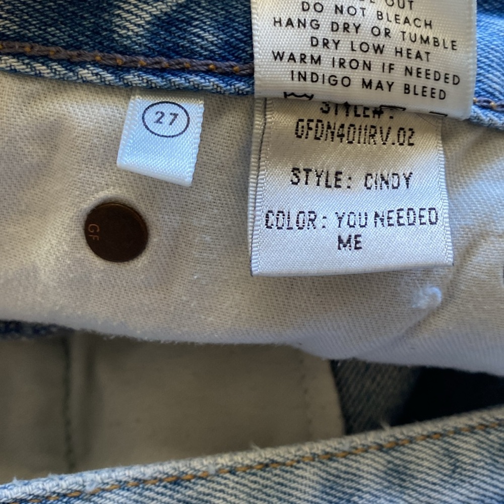 GRLFRND Cindy High Rise Distressed Jean Denim Short in Color You Needed Me Boho - Picture 7 of 8